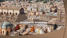  Presentation with city church - Colorful slide deck enhanced with italia - aerial view of piazza maggiore backdrop and a coral colored foreground