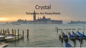  Presentation with saint - Beautiful PPT theme featuring italia - gondolas by saint mark square backdrop and a coral colored foreground