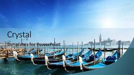 Presentation with italia - PPT theme featuring italia - gondolas on grand canal background and a light blue colored foreground