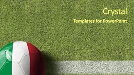  Presentation with soccer field - Slides featuring italia - italy ball in a soccer background and a tawny brown colored foreground