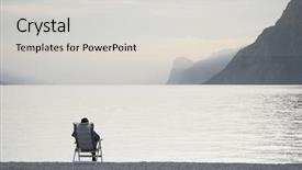  Presentation with relaxing - PPT theme featuring italia - relaxing at garda lake background and a light gray colored foreground
