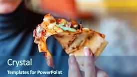  Presentation with italia - Slide set featuring italia - woman eating pizza background and a ocean colored foreground