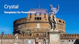  Presentation with rome italy - Amazing PPT layouts having geography italian - italy rome castel sant'angelo backdrop and a teal colored foreground