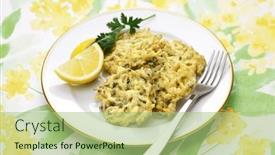  Presentation with baby congratulation - Slide set having italian-baby-sardine-fritters-frittelle background and a mint green colored foreground