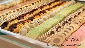  Presentation with cookies - Presentation design featuring italian-biscotti-cookies-in-pastry background and a coral colored foreground