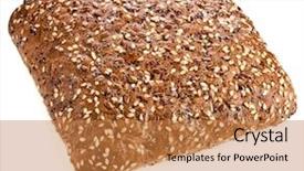  Presentation with seeds - Colorful presentation theme enhanced with italian-bread-with-sesame-seeds backdrop and a coral colored foreground