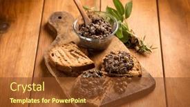  Presentation with liver - Slide set having italian-canape-with-liver-pate background and a tawny brown colored foreground