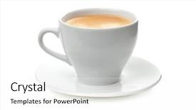  Presentation with cappuccino - Presentation theme enhanced with italian cappuccino - espresso cup isolated on white background and a white colored foreground