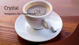  Presentation with hot and cold coffee cup - Cool new theme with italian cappuccino - wonderful white cup of hot backdrop and a soft green colored foreground