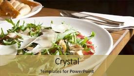  Presentation with italian - Cool new presentation with italian carpaccio on restaurant table backdrop and a yellow colored foreground