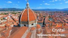  Presentation with mama mary - Audience pleasing PPT theme consisting of italian cattedrale di santa maria backdrop and a coral colored foreground