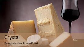  Presentation with red wine cheese - Slide deck enhanced with italian cheese and red wine background and a coral colored foreground