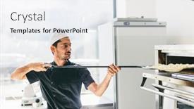  Presentation with restaurant kitchen - Slides with italian-chef-or-pizzaiolo-putting background and a white colored foreground