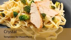  Presentation with italian - Audience pleasing PPT layouts consisting of italian chicken alfredo on plate backdrop and a  colored foreground