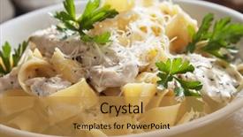  Presentation with chicken little chicks - Colorful PPT layouts enhanced with italian chicken alfredo pappardelle pasta backdrop and a  colored foreground