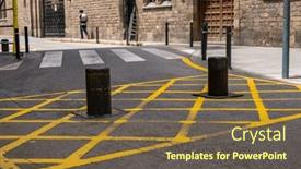  Presentation with italian - Presentation theme with italian-city-view-with-road background and a tawny brown colored foreground
