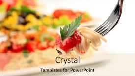  Presentation with italian cuisine - Slide deck featuring italian cuisine - close-up of a fork background and a lemonade colored foreground