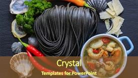  Presentation with italian cuisine - Slide set having italian cuisine - fettuccine al nero background and a tawny brown colored foreground