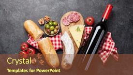  Presentation with italian cuisine - Beautiful slide deck featuring italian-cuisine-food-bread-cheese backdrop and a tawny brown colored foreground