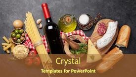  Presentation with italian cuisine - Slides with italian-cuisine-food-ingredients-pasta background and a red colored foreground