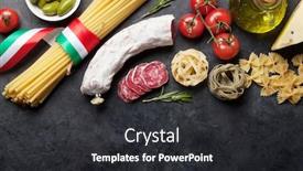  Presentation with italian cuisine - Audience pleasing slide deck consisting of italian-cuisine-food-ingredients-pasta backdrop and a dark gray colored foreground