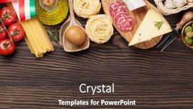  Presentation with italian cuisine - Slide set consisting of italian-cuisine-food-ingredients-pasta background and a tawny brown colored foreground