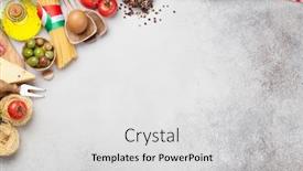  Presentation with italian cuisine - Slide set consisting of italian-cuisine-food-ingredients-pasta background and a light gray colored foreground