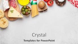  Presentation with italian cuisine - Amazing theme having italian-cuisine-food-ingredients-pasta backdrop and a white colored foreground