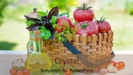  Presentation with italian cuisine - Audience pleasing slides consisting of italian-cuisine-ingredients-ripe-tomatoes backdrop and a coral colored foreground