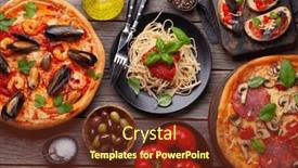  Presentation with pizza pasta - Presentation featuring italian-cuisine-pasta-pizza-olives background and a tawny brown colored foreground