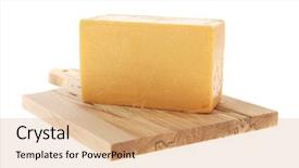  Presentation with cheddar - Presentation design enhanced with italian deli fresh cheddar cheese background and a coral colored foreground