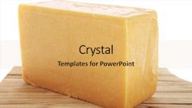  Presentation with cheddar - Colorful PPT theme enhanced with italian deli fresh cheddar cheese backdrop and a yellow colored foreground