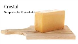  Presentation with white cheese - Slide deck featuring italian deli fresh cheddar cheese background and a white colored foreground