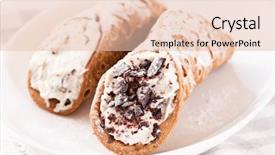  Presentation with dessert - Colorful slide deck enhanced with italian dessert - cannoli backdrop and a lemonade colored foreground