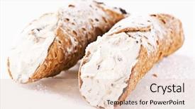  Presentation with dessert - Audience pleasing slide set consisting of italian dessert - cannoli backdrop and a lemonade colored foreground