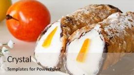  Presentation with candied fruit - Audience pleasing slides consisting of italian dessert - typical sicilian fried thin pastry backdrop and a  colored foreground