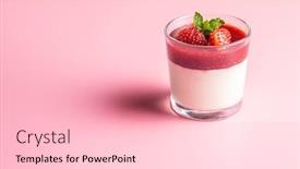  Presentation with strawberries - Theme having italian-dessert-panna-cotta background and a lemonade colored foreground