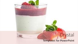  Presentation with dessert - Slide deck featuring italian-dessert-panna-cotta background and a coral colored foreground