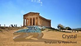  Presentation with archaeological - Slide deck having italian destination temple of concordia background and a gold colored foreground