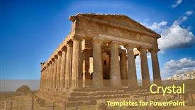  Presentation with archaeological - PPT theme consisting of italian destination temple of concordia background and a tawny brown colored foreground