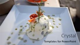  Presentation with mozzarella cheese - Presentation theme featuring italian-dish-deep-fried-sliced background and a light blue colored foreground