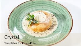  Presentation with ice cream - Beautiful theme featuring italian donut with ice cream backdrop and a  colored foreground