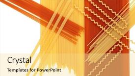  Presentation with dried tomato - Beautiful presentation design featuring italian dried tomato and whole wheat pasta forming an abstract background over white with copy space backdrop and a blonde colored foreground