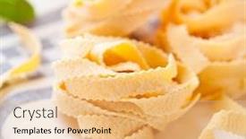  Presentation with kitchen towel - Audience pleasing PPT layouts consisting of italian-egg-pasta-on-kitchen backdrop and a yellow colored foreground