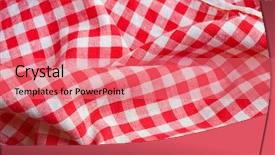  Presentation with picnic - Presentation featuring red picnic cloth background texture background and a coral colored foreground