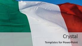  Presentation with red white blue - PPT layouts featuring italian flag blowing background and a light gray colored foreground