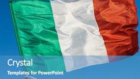  Presentation with red white blue - Cool new slides with italian flag blowing backdrop and a teal colored foreground