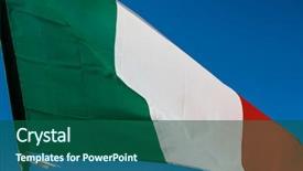  Presentation with red white blue - Audience pleasing theme consisting of italian flag blowing backdrop and a ocean colored foreground