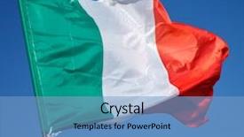  Presentation with red white blue - Slide deck featuring italian flag blowing background and a light blue colored foreground