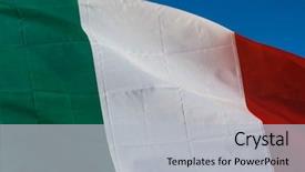  Presentation with red white blue - Slide deck featuring italian flag blowing background and a light gray colored foreground